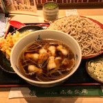 味奈登庵 - ベツモリビンボー！  肉南蛮そば大盛り＋かき揚げ天ぷら♡