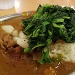 もつ千 - カレー並盛り＋ほうれん草　2017.7