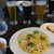 酒工房 独歩館 - 料理写真:ビール飲み比べとカルボナーラ