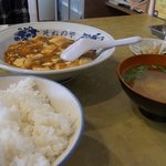 Sonenoya - 日替わり定食（マーボー豆腐、スープ、大根のミニサラダ、ご飯、お新香）