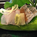 菊乃井 - 向付　明石鯛、太刀魚