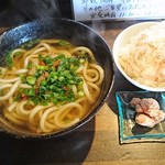 古民家 創作料理 風車の郷 - 和牛かすうどん定食（おかか飯を選択）