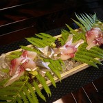 比良山荘 - 鯉の洗い、鮎のお造り