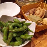 Kushi Musubi Sachi - 1707_Kushi Musubi-串むすび-_Edamame Garlic@32,000Rp(枝豆ガーリック)、串カツ