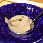 寿しの吉乃 - 蒸し鮑 鮑と野菜のスープ