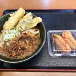 おべんとうのヒライ - ごぼう天肉うどん＝４８０円
            いなり ２個＝１１０円