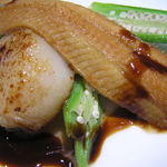 レストラン メルキュール - 穴子のﾏﾙｻﾗ酒煮　　　　　　　　帆立貝のポワレ