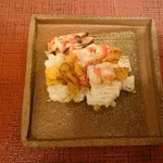 蓬左茶寮 - ウニと鱧と車海老の焼き物