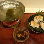 蓬左茶寮 - 石垣貝のしゃぶしゃぶをウニ酢で