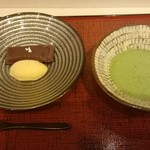 蓬左茶寮 - 羊羹 とうもろこしのアイス 抹茶