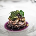 レストランエール - 手打ちパスタ　鮎の炭火焼き　茄子