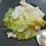 中国料理 四川 - アオリイカとレタスの蟹肉入り塩味炒め