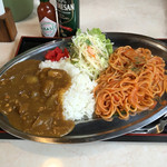 大新食堂 - ナポリセット.カレー 650円。