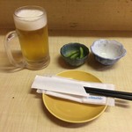 勝太鼓 - ほろ酔いセット　生ビールとえだまめ