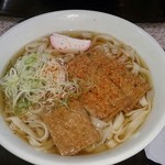 吉野屋 - きつねきしめん(ノーマルですがかなり底が深く麺がぎっしりです！)