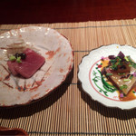 百味処 おんじき - お刺身（マグロ＆アジ）