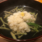 まる富 - 鱧とジュンサイ