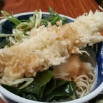 天祥庵 - 穴子天ぶっかけそばに、汁をかけて。