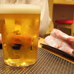 まぐろ小屋 別邸 - 2017年7月　生ビール