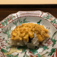 木山 - ホタテの飯蒸し 天草の白雲丹、佐賀の一番海苔