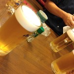 うなぎ料理 はし家 - 生ビール×４とジンジャエールで乾杯!!