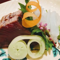 旬彩天 つちや - お造り　周参見の鰹　境港の剣先イカ