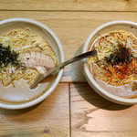 ユウジ ラーメン - 「ミニツナコツラーメン」(570円)と「ミニスパイシーツナコツラーメン」(670円)