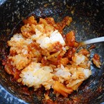 コッテジ - 石焼チーズタッカルビ（ご飯を投入！）