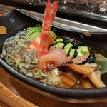 鮨 蒼井 - 酢の物盛り合わせ（赤貝、車海老、穴子、赤貝ヒモとキュウリの海苔巻き）