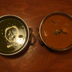 インド ネパール料理 レストラン カフェ＆バー Jyoti - 山羊カレーと、マトンほうれん草カレー