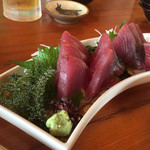 うちなーの味 石なぐ - カツオ刺身　海ぶどう付き♪