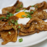 らーめん天上 - 升めし　ごはん抜きの豚肉　最高！！