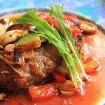 プチトマトカフェレスト - ハンバーグステーキのアップ