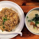 麺飯食堂 なかじま - 炒飯SET(930円) 豚ひき肉のカレー炒飯＋熟成塩らーめん