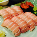 まぐろ丼　加一 - まぐろ中トロ寿司セット…1550円