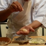 味あら井 - オコゼ握り すだちで