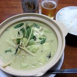 Tai Resutoran Rina - グリーンカレーです　ライスの代わりにそうめんにもできます