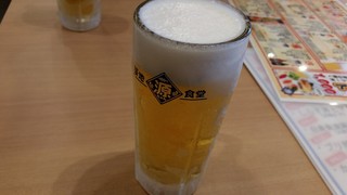 Tsukiji Shokudou Genchan - 築地食堂 源ちゃん 「ちょい呑みセット」1000円のビール