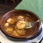 フォンダ サン ジョルディ - アミーゴランチ1,200円、アヒージョの海老リフトアップ