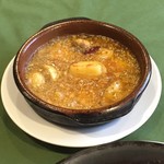 フォンダ サン ジョルディ - アミーゴランチ1,200円、海老とマッシュルームのアヒージョがぐつぐつ♪