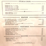 ベンジャミンステーキハウス - 2017年8月現在のメニュー