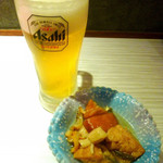 nikuzushijinja - ◆生ビール、お通し