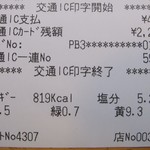 慶應義塾生活協同組合三田食堂 - レシートにエネルギー等が表示されます