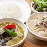 Green curry & Thai soy sauce noodle SET