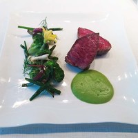 Jean-Georges Tokyo - 黒毛和牛　雌牛のシアード
                　　ハラペーニョとブロッコリーのピュレ