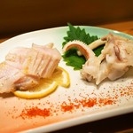 寿司割烹やまちょう - 1万円コース（焼き物①：アラ腹身、烏賊下足）