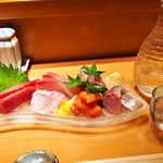 寿司割烹やまちょう - 1万円コース（お造り ＆ 冷酒：筑後川 飛龍）