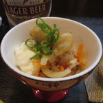 しんまち - つき出しは、鶏の南蛮漬け 380円(税別)　(2017.7)