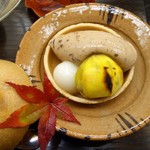 銀座 小十 - 栗のアイス最中