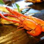 飴源 - 川エビの塩焼き